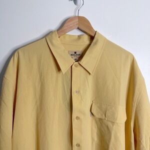 NWT Woolrich Men's 2XLT Butter Yellow Short Sleeves Shirt Casual Workwear